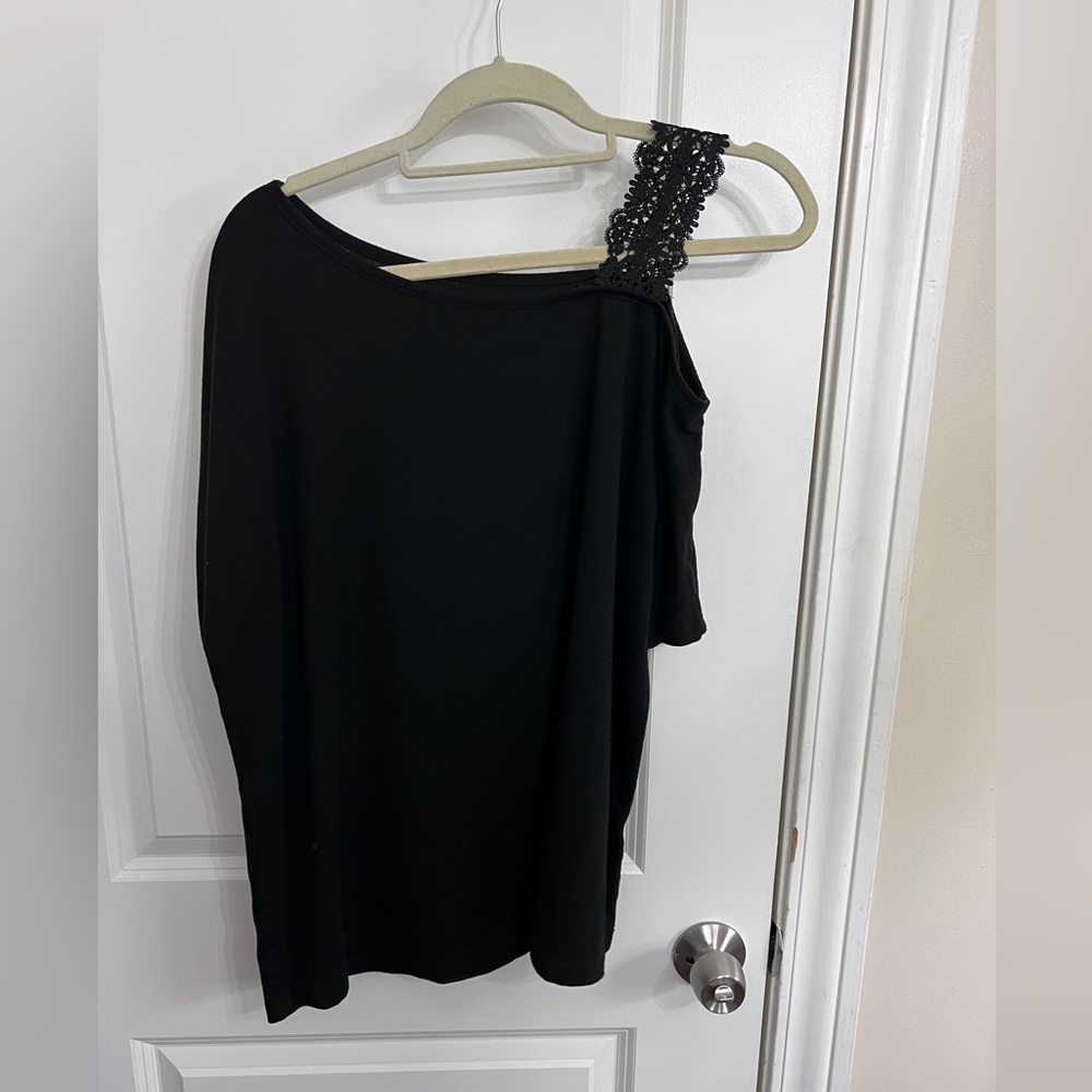 SHEIN Black detailed sleeve TShirt